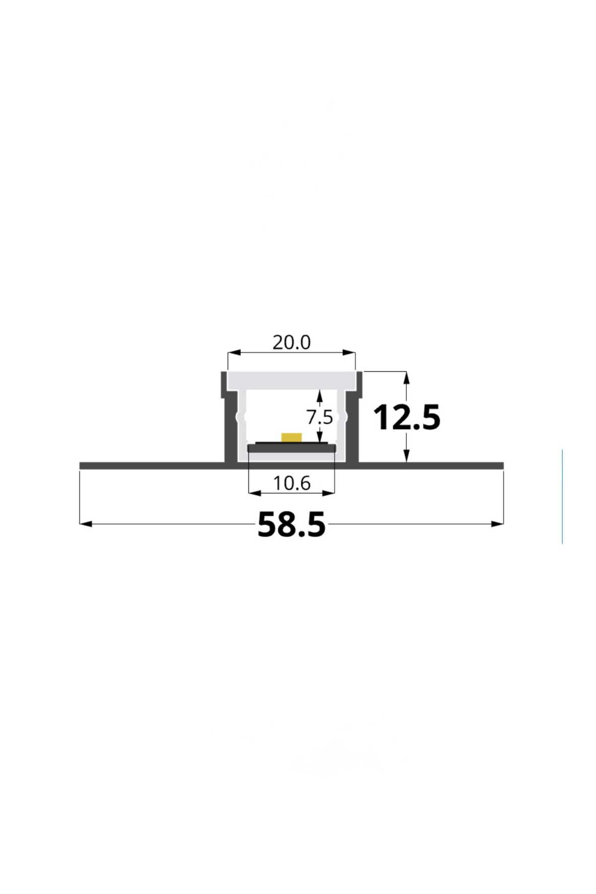 360° Waterproof Diffuser Trim less Pre-Drywall & Landscape LED Profile (Inside 10.6mm Channel)