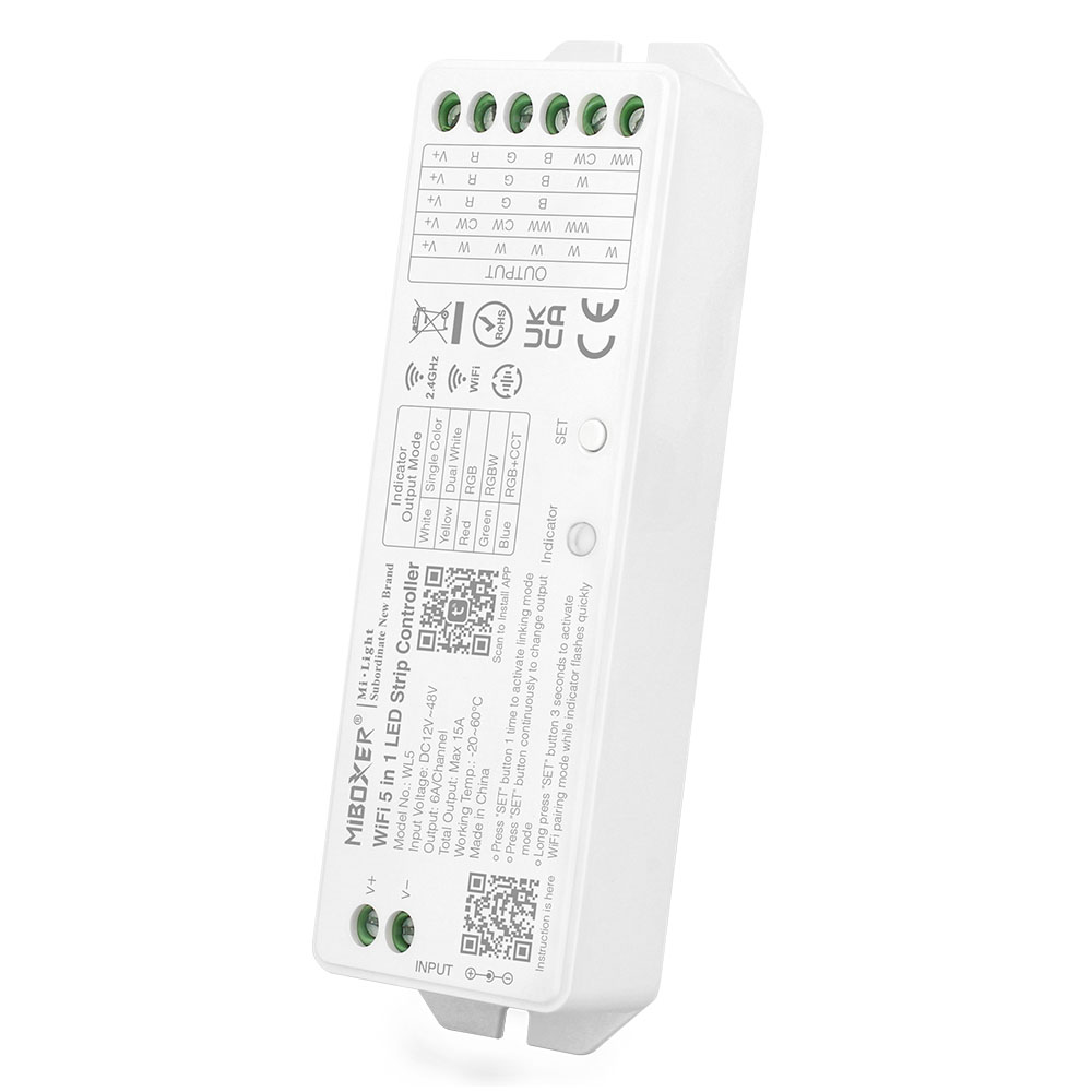 5-in-1 Smart LED Strip Controller (WiFi + 2.4G RF)