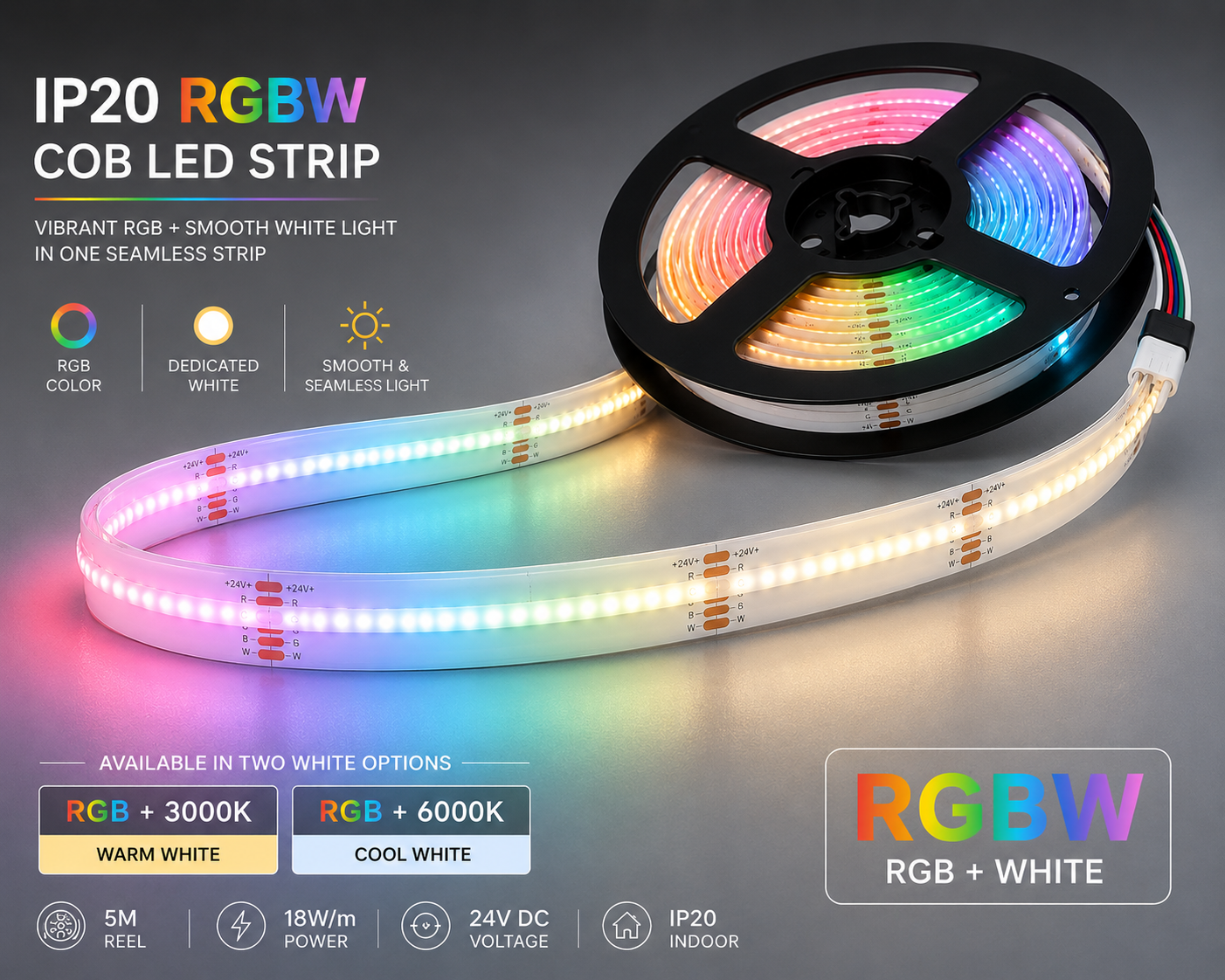 IP20 RGBW COB LED Strip