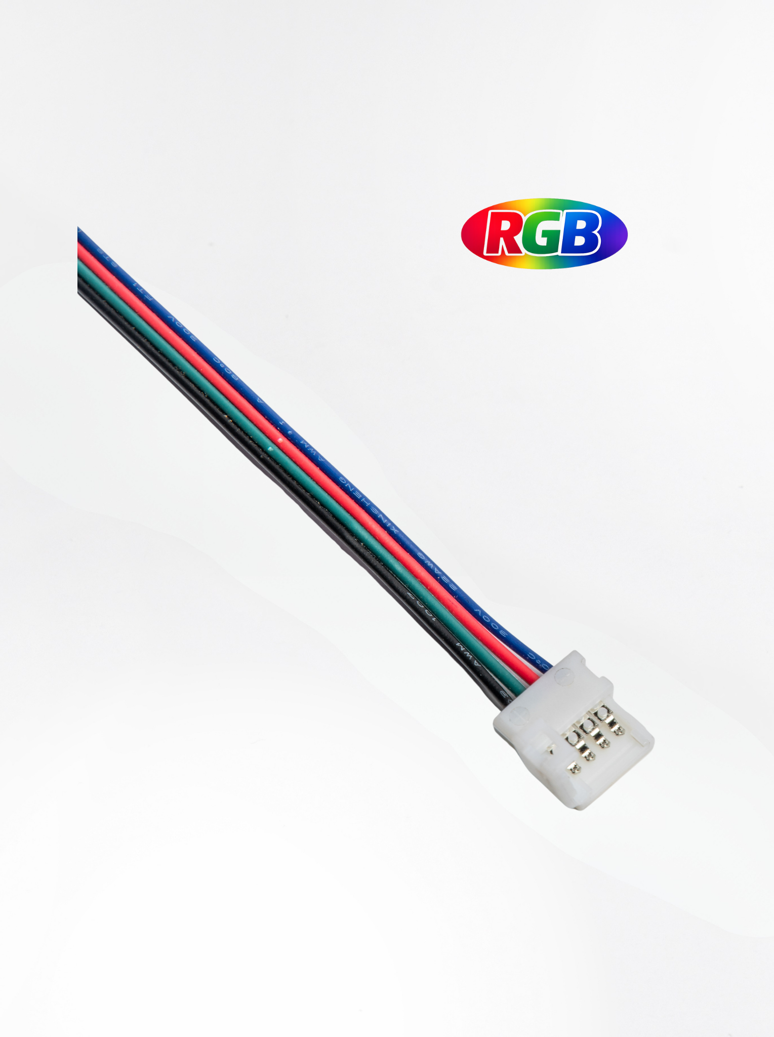 SMD RGB Strip-to-Wire Connector , 15cm Lead, Clasp-Lock (8–10mm), PVAC-F03