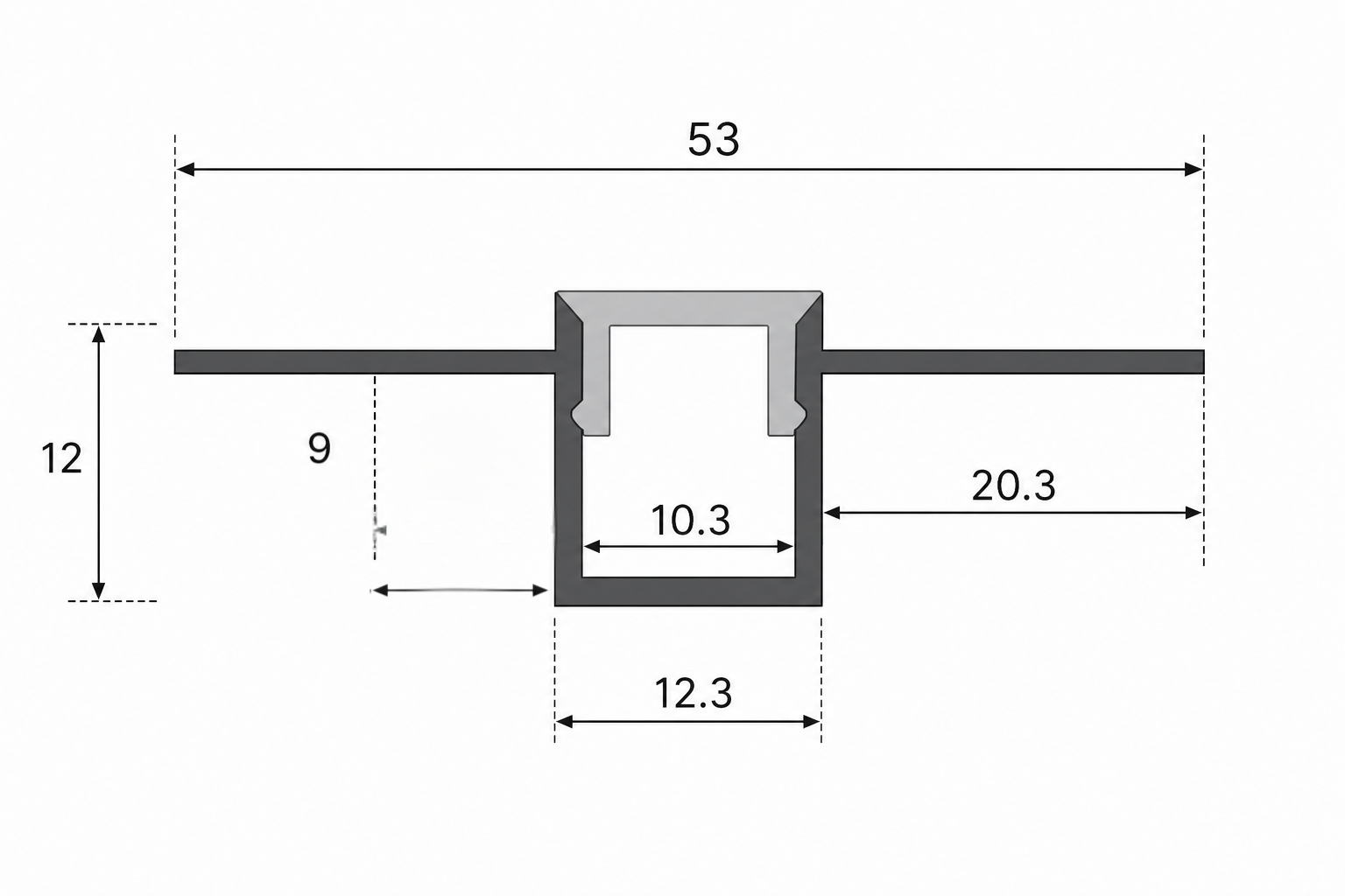 1/2" Bendable Pre-Drywall Aluminum Profile for Curves and Arches