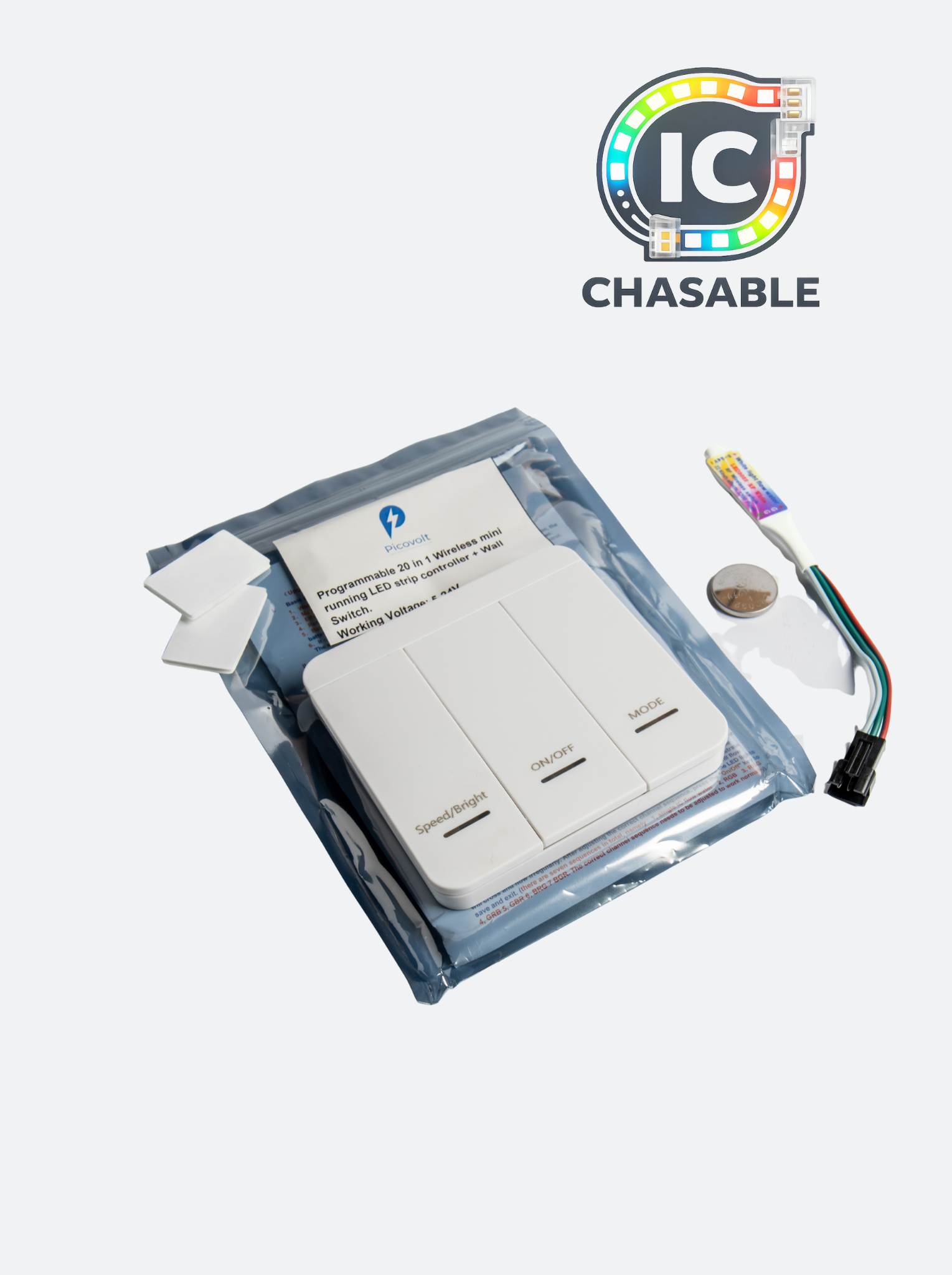 Mini Running IC / Chase LED Strip Transponder (Compact), PVAC-F28