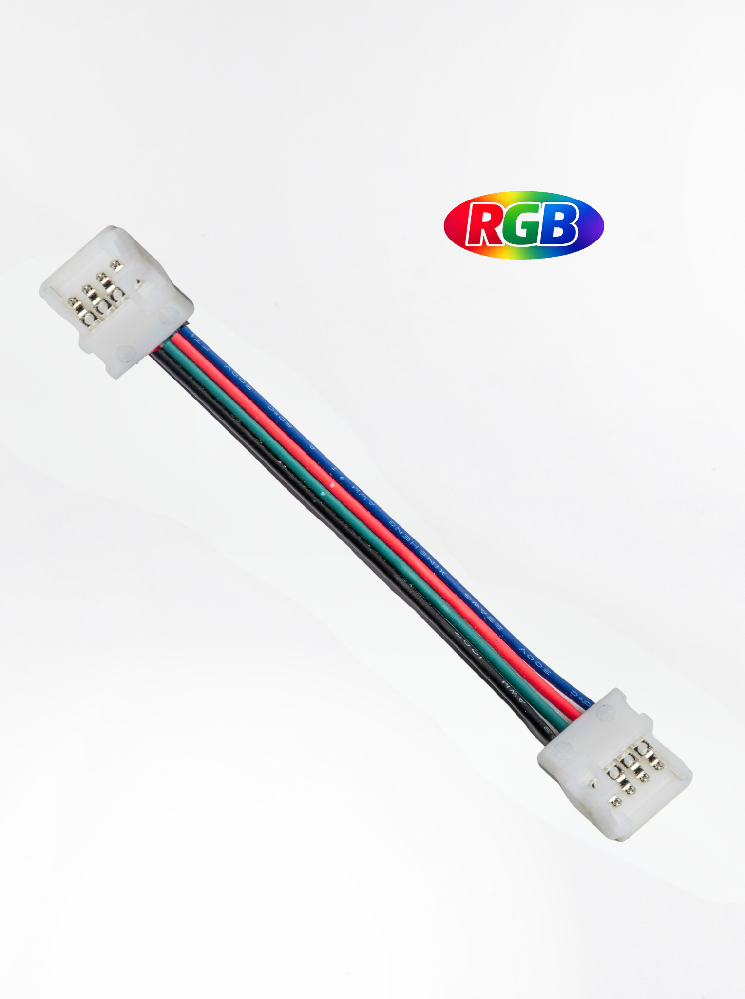SMD RGB Strip-to-Wire-to-Strip Connector , 15cm Link Wire, Clasp-Lock (8–10mm) , PVAC-F33