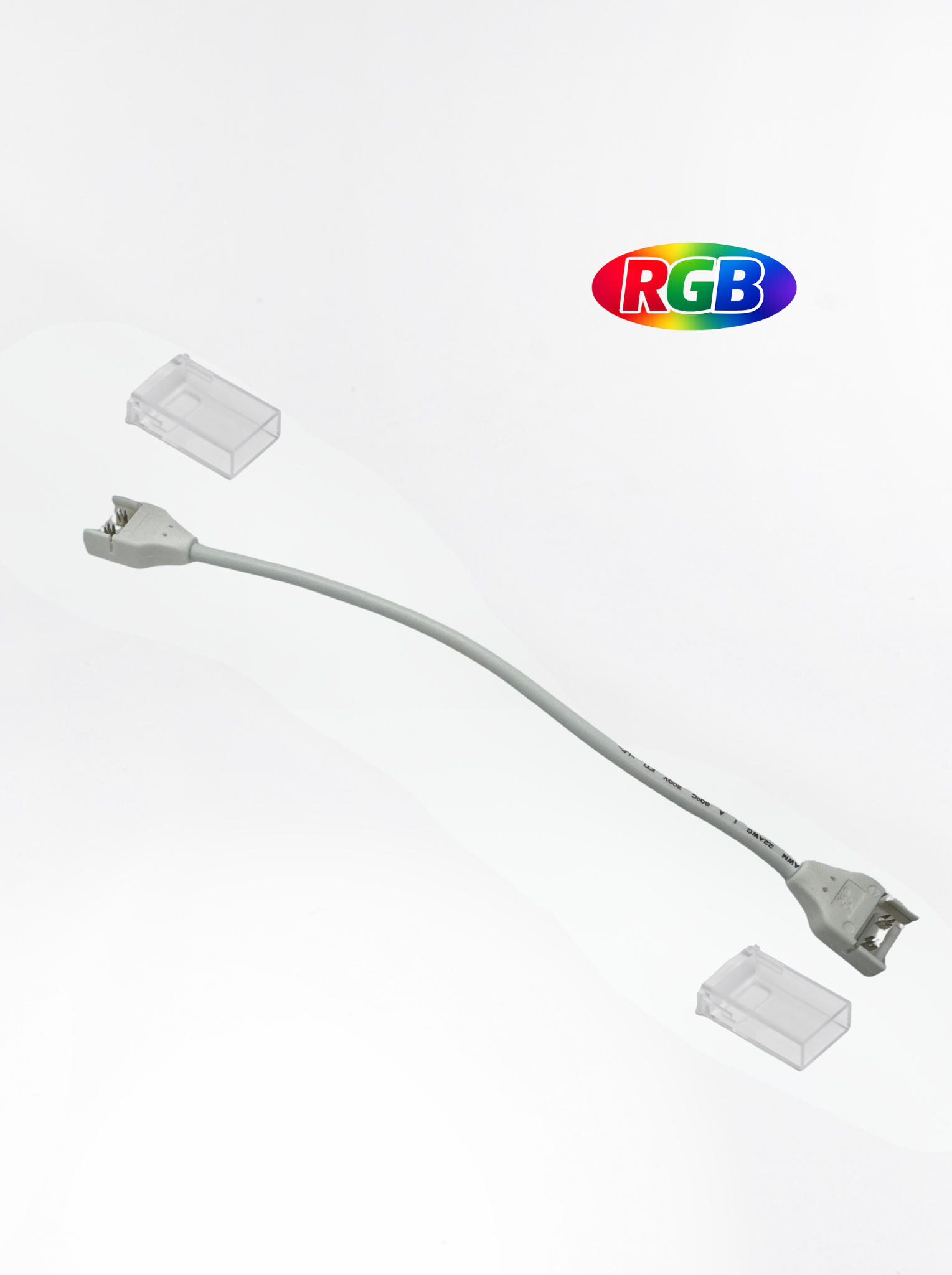 IP65 COB RGB Strip-to-Wire-to-Strip Connector, 15cm Link Wire, Locking Seal Cap (Waterproof), PVAC-F66