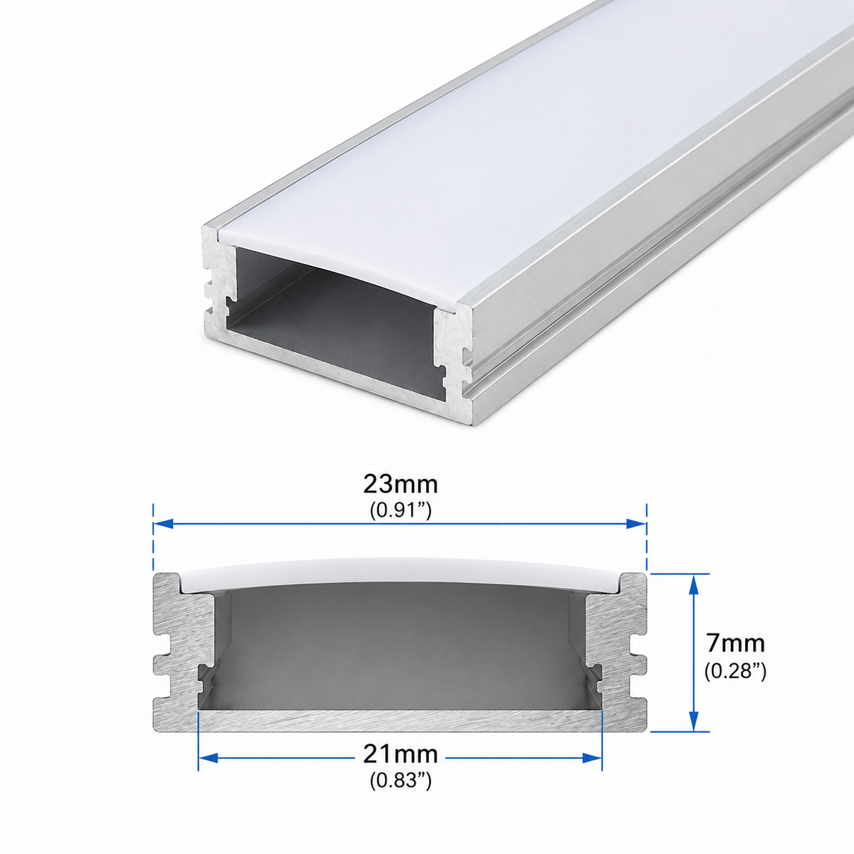 1" Wide Surface Mount Aluminum Profile