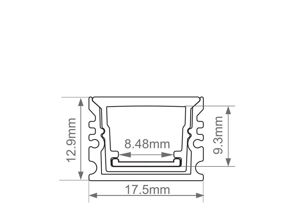 Surface Mount Waterproof Aluminium Profile (Inside 8.48mm)